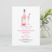 Funny Alcohol Galentine's Day Party Brunch Dinner Einladung (Stehend Vorderseite)