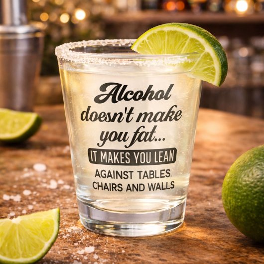 Funny Alcohol macht dich nicht fett Schnapsglas