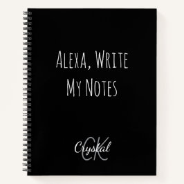 Funny Alexa Write My Notes Monogram Notizblock