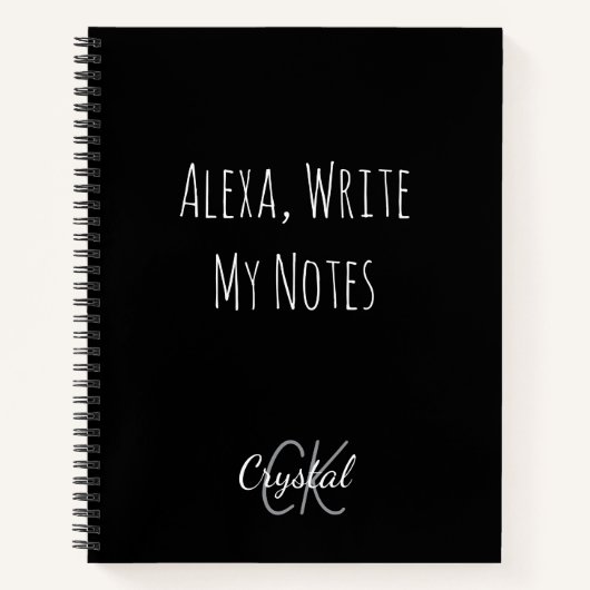 Funny Alexa Write My Notes Monogram Notizblock (Vorderseite)