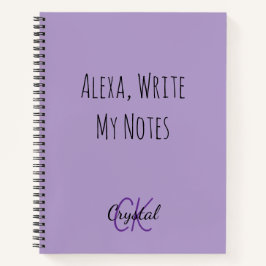 Funny Alexa Write My Notes Monogram Notizblock