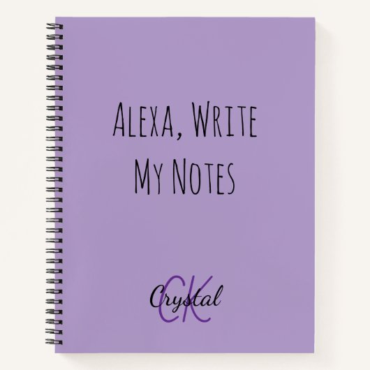 Funny Alexa Write My Notes Monogram Notizblock (Vorderseite)