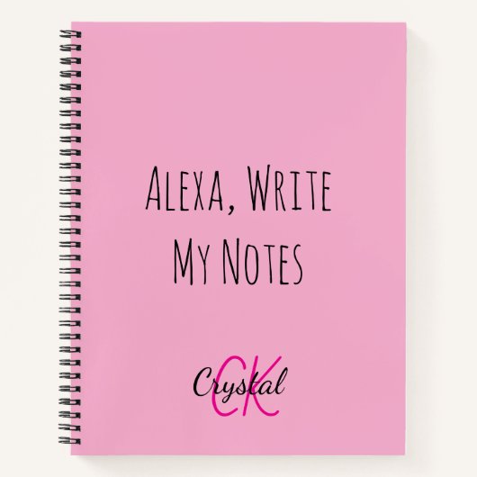 Funny Alexa Write My Notes Monogram Notizblock (Vorderseite)