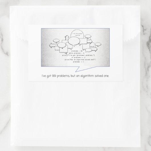 Funny Algorithm Rechteckiger Aufkleber (Tasche)