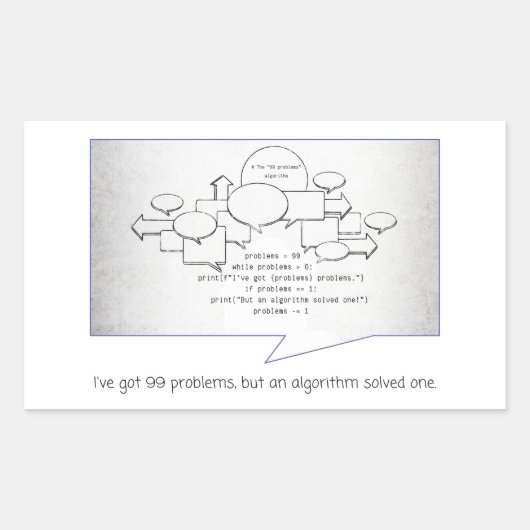 Funny Algorithm Rechteckiger Aufkleber (Vorderseite)