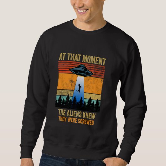 Funny Alien Abduction Malinois Dutch Shepherd UFO Sweatshirt (Vorderseite)