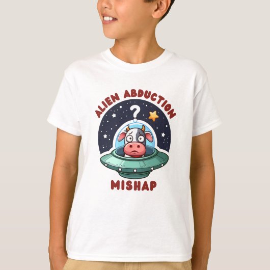 Funny Alien Abduction Mishap - Niedlich verwirrte T-Shirt (Vorderseite)