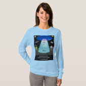 Funny Alien Abduction Phone Distraction Sci-Fi Hum T-Shirt (Vorne ganz)