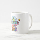 Funny Alien Abutes Burger Doodle Kaffeetasse (VorderseiteRechts)