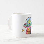 Funny Alien Abutes Burger Doodle Kaffeetasse (Vorderseite Links)