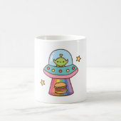 Funny Alien Abutes Burger Doodle Kaffeetasse (Mittel)
