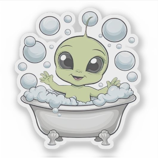 Funny Alien Baby Aufkleber (Vorderseite)