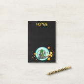 FUNNY ALIEN BLACK GRAPHIC POST IT VERTICAL NOTEPAD POST-IT KLEBEZETTEL (Auf Schreibtisch)