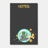 FUNNY ALIEN BLACK GRAPHIC POST IT VERTICAL NOTEPAD POST-IT KLEBEZETTEL (Vorderseite)