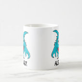 Funny Alien Blue Green Monster Cartoon Kaffeetasse (Mittel)