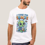 Funny Alien Bubble T-Shirt – Cute Alien<br><div class="desc">This funny alien t-shirt features a cute alien enjoying bubble tea with a confused expression and the hilarious text “I Came for Snacks.” Perfect for people who love funny designs, aliens, bubble tea, and unique humor. This playful cartoon design is great for casual wear, parties, or as a funny gift...</div>