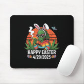 Funny Alien Bunny Easter 2025 Stoner Holiday Vibes Mousepad (Mit Mouse)