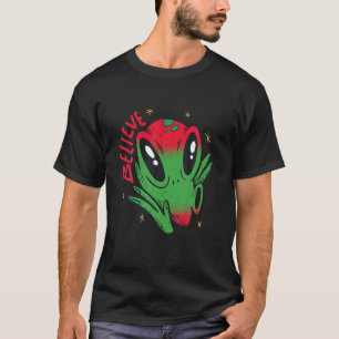 Funny Alien Cartoon-Alien glauben, Coole Außerirdi T-Shirt