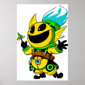 Funny Alien Cartoon | Art der AI Poster (Vorne)