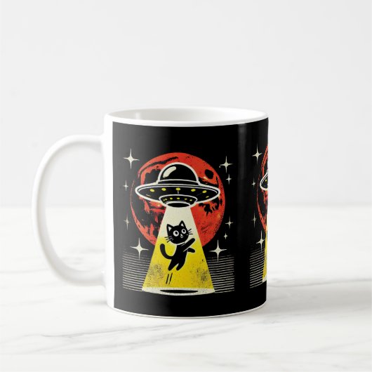 Funny Alien Cat Abduction Cat Lovers & Pet Eigentü Kaffeetasse (Links)