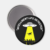 Funny Alien Cat Abduction Magnet (Vorderseite/Rückseite)