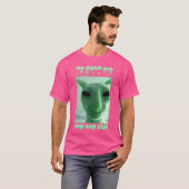 Funny Alien Cat Brainrot Meme Gift T-Shirt (Vorne ganz)
