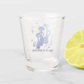 Funny Alien Cats - "Bring uns zu deinem Müll" Schnapsglas (Rückseite)