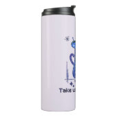 Funny Alien Cats - "Bring uns zu deinem Müll" Thermosbecher (Nach links gedreht)