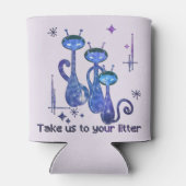 Funny Alien Cats | Nimm uns zu deinem Müll Dosenkühler (Rückseite)