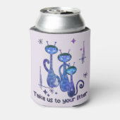 Funny Alien Cats | Nimm uns zu deinem Müll Dosenkühler (Kanne Rückseite)