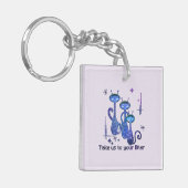 Funny Alien Cats | Take Us To Your Litter Schlüsselanhänger (Vorderseite links)