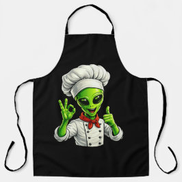 Funny Alien Chef Design Cute Space Cook With Chef Schürze