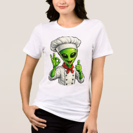 Funny Alien Chef Design Cute Space Cook With Chef Tri-Blend Shirt