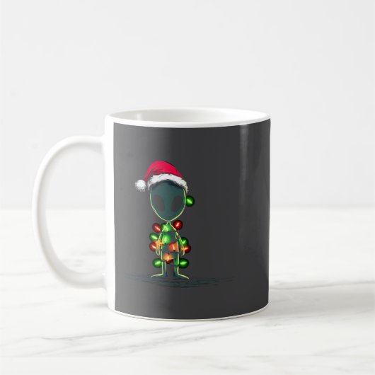 Funny Alien Christmas Graphics Lights Lover Extrat Kaffeetasse (Links)