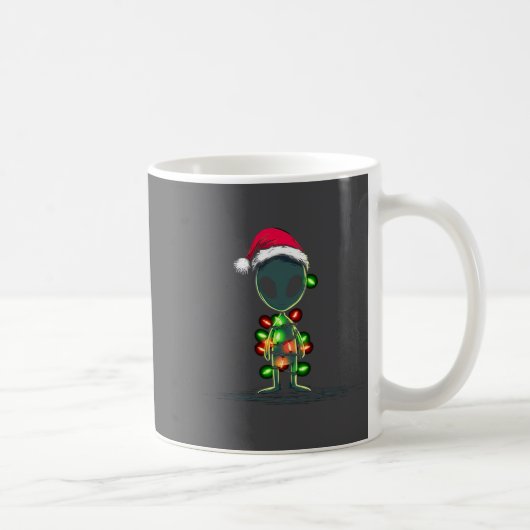 Funny Alien Christmas Graphics Lights Lover Extrat Kaffeetasse (Rechts)
