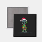 Funny Alien Christmas Graphics Lights Lover Extrat Magnet (Vorderseite/Rückseite)