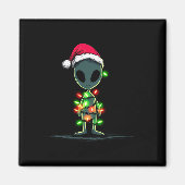 Funny Alien Christmas Graphics Lights Lover Extrat Magnet (Vorne)