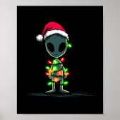 Funny Alien Christmas Graphics Lights Lover Extrat Poster (Vorne)