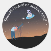 Funny Alien Core UFO Design Runder Aufkleber (Vorderseite)