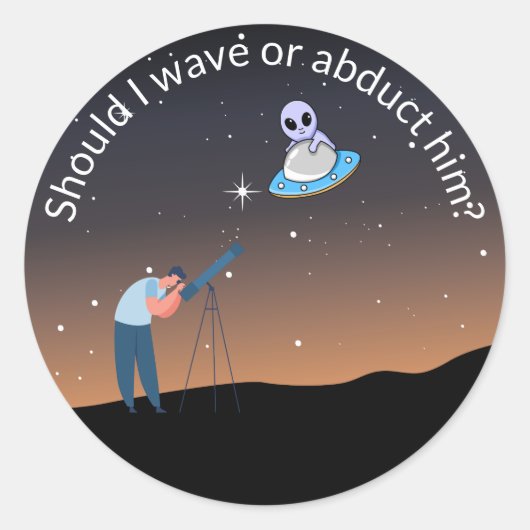 Funny Alien Core UFO Design  Runder Aufkleber (Vorderseite)