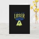 Funny Alien Entführung Karte (Gelbe Blume)