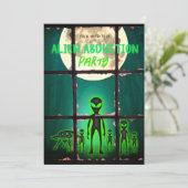 Funny Alien Entführung Party Einladung (Stehend Vorderseite)