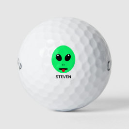 Funny Alien Face Personalisiert Name Mens Golfball