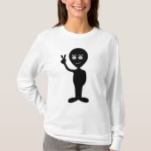 Funny Alien Friedenszeichen T - Shirt (Vorderseite)