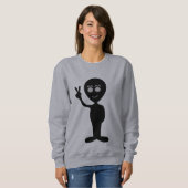 Funny Alien Friedenszeichen T - Shirt (Vorne ganz)