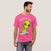 Funny Alien glaubt Ufo T-Shirt (Vorne ganz)