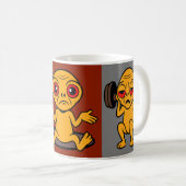 Funny Alien Gym Mug – 3-Panel Cartoon Workout  Kaffeetasse (VorderseiteRechts)