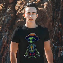Funny Alien "Human Greetings" Politische Satire T-Shirt