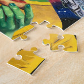 Funny Alien in Space Eating Pizza Puzzle (Seite)