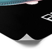 Funny Alien in UFO Poster (Ecke)